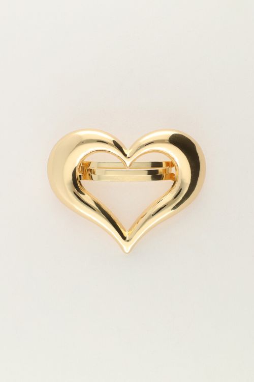 Gold hair clip with open heart | My Jewellery