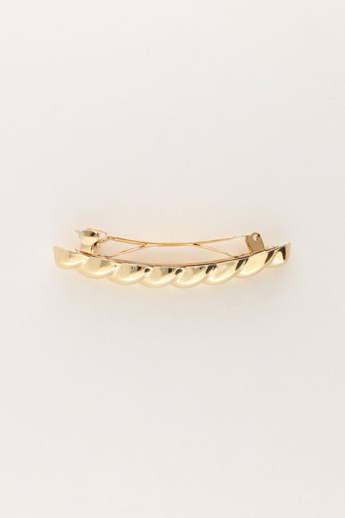 Gold hair clip with twist | My Jewellery
