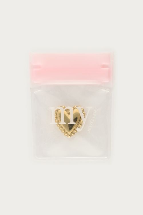 Gold colored hearts button | My Jewellery