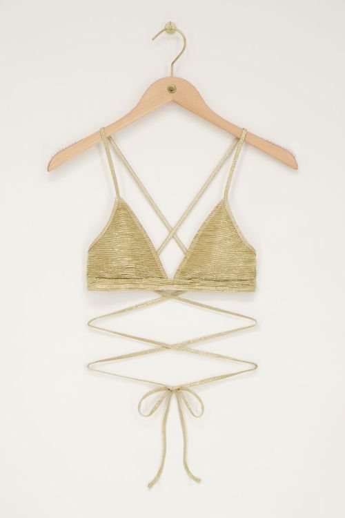 
Gold triangle bikini top with double straps | My Jewellery
