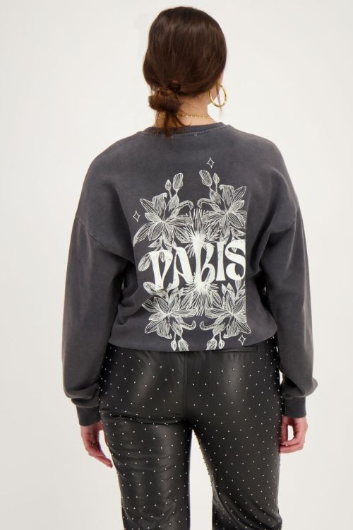 Grey sweatshirt Paris with flowers | My Jewellery
