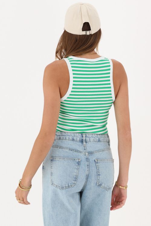  Green and white striped tank top | My Jewellery