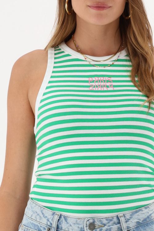  Green and white striped tank top | My Jewellery