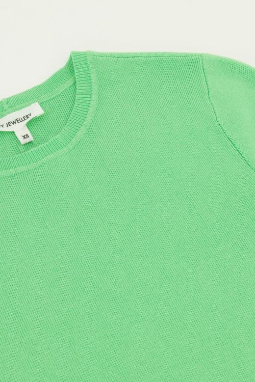 Green basic crop top with short sleeves | My Jewellery