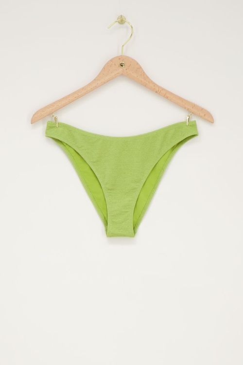Grüne Bikini-Hose mit Lurex