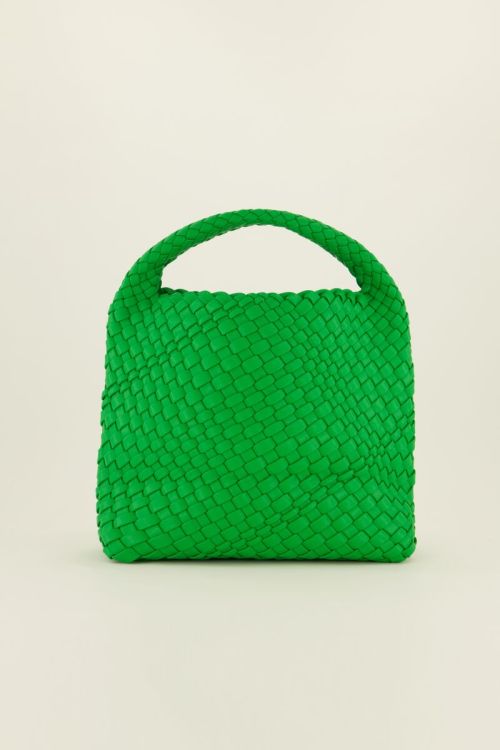 Grüne geflochtene Handtasche