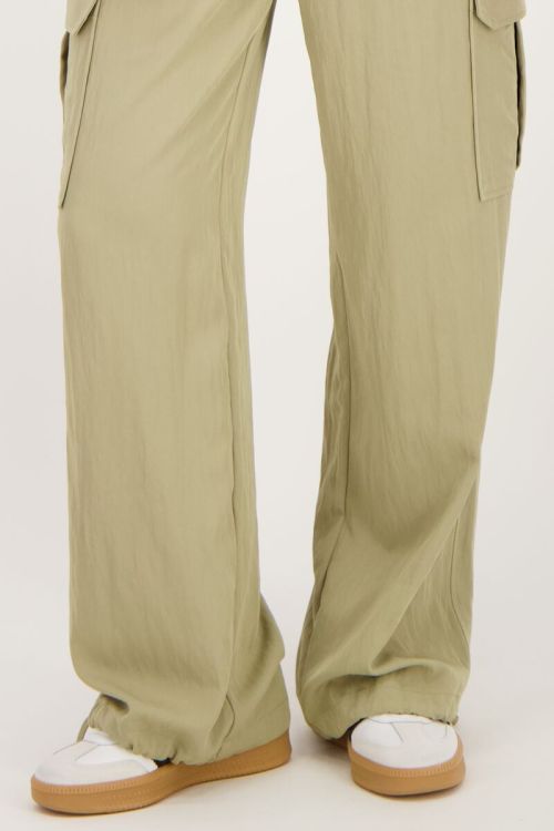 Groene cargo broek met elastieken tailleband