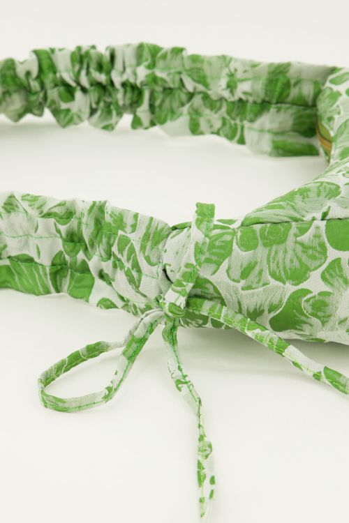 Green cross body bag with jacquard & ruffles | My Jewellery