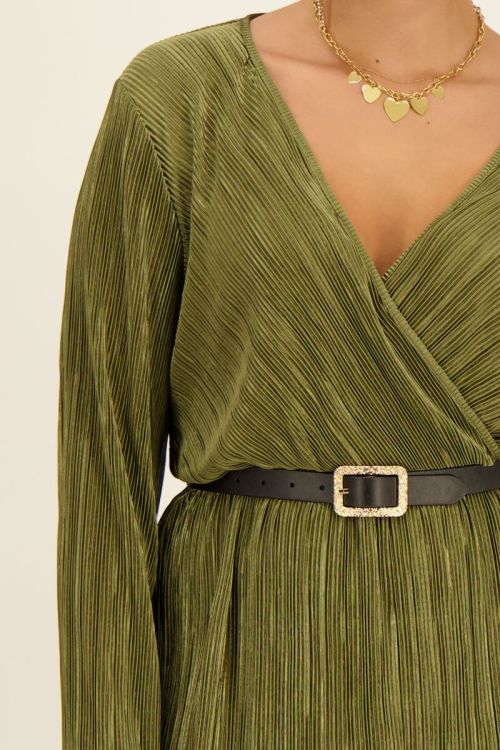 Green dress plissé | My Jewellery