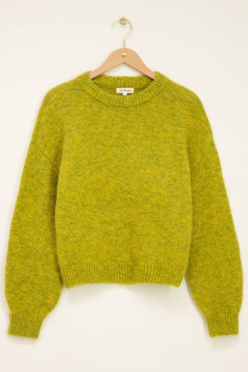 Green fuzzy sweater
