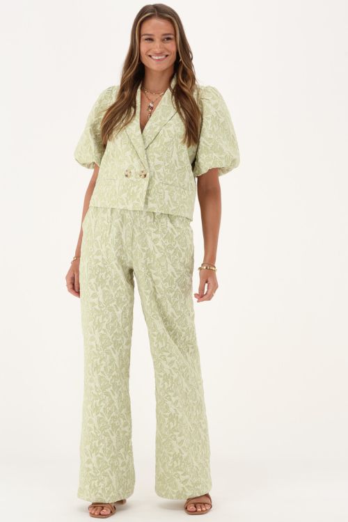 Green jacquard short blazer | My Jewellery