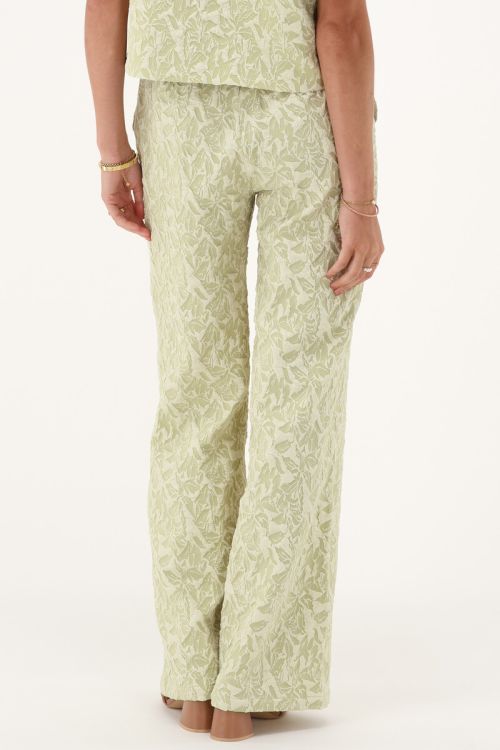 Green jacquard wide leg pants | My Jewellery