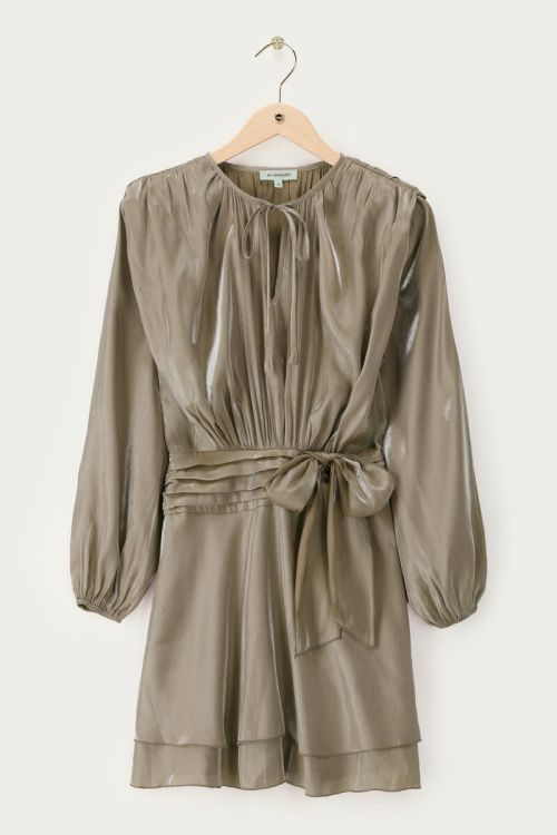 Green layered dress in satin look | My Jewellery