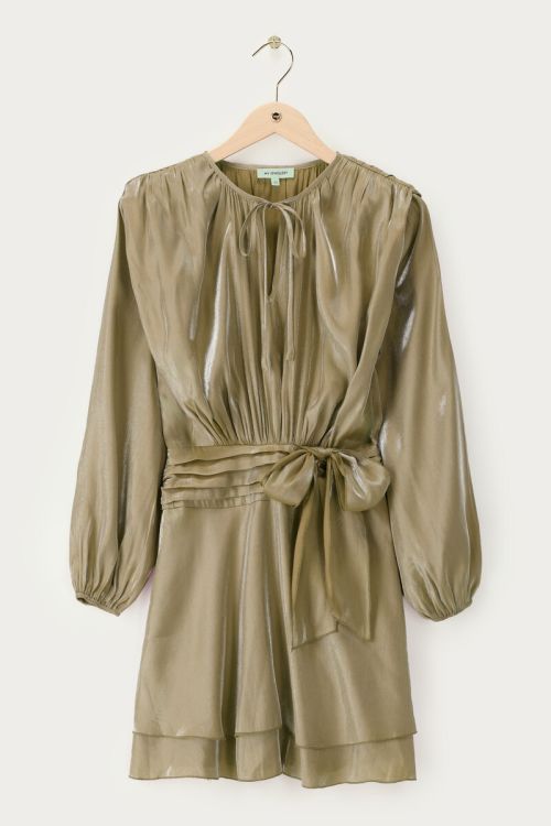 Green layered dress in satin look | My Jewellery