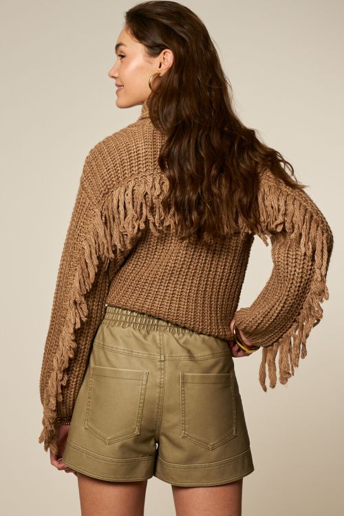 Green leather-look shorts | My Jewellery