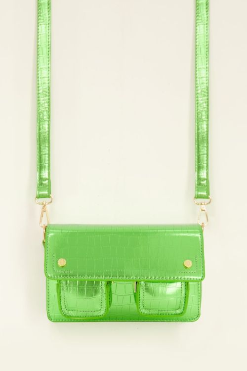 Groene metallic schoudertas My Jewellery