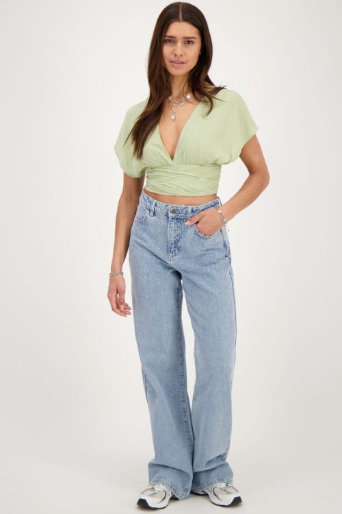 Green multiway top with lurex | My Jewellery