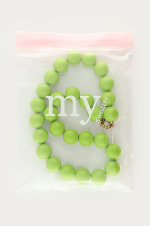 Green necklace with coarse beads | My Jewellery