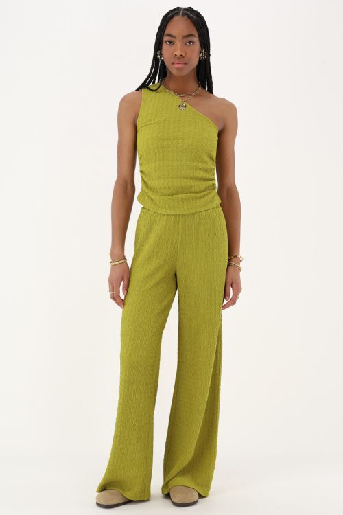 Green one-shoulder top with structure | My Jewellery
