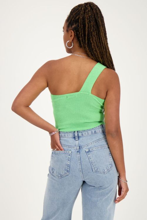 Green one-shoulder top with twisted effect | My Jewellery