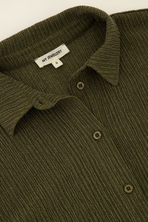 Green oversized blouse with buttons | My Jewellery