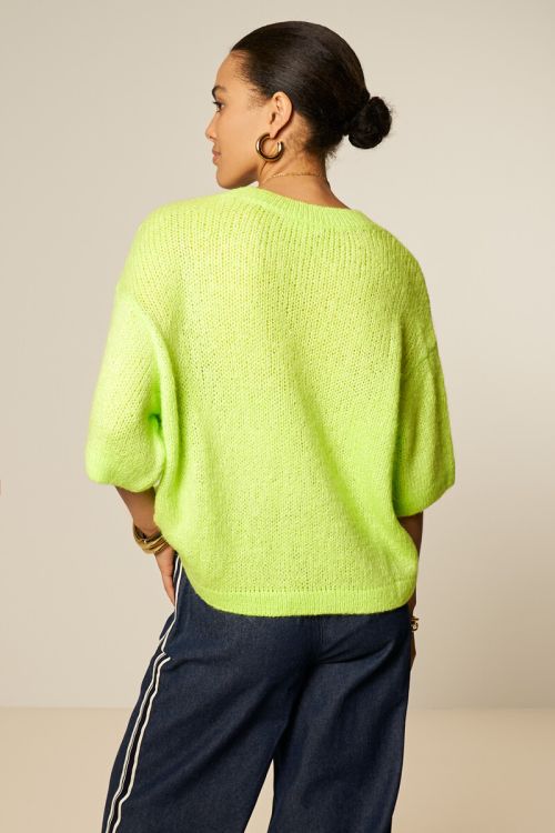 Green oversized sweater with short sleeves | My Jewellery