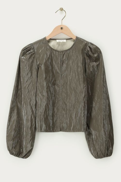 Green PU top with long sleeves | My Jewellery