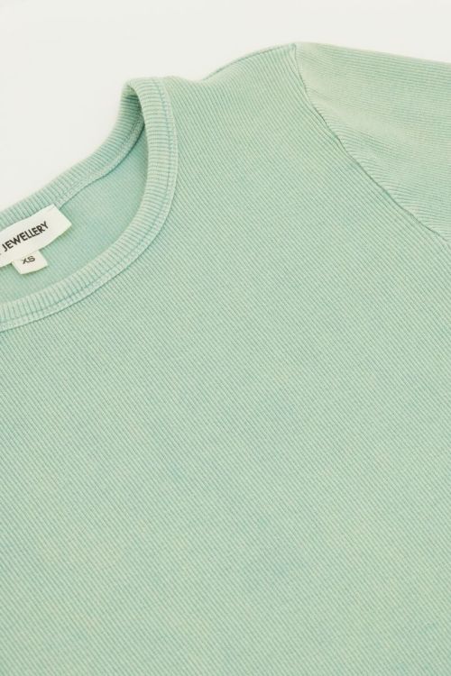 Green rib top with short sleeves | My Jewellery