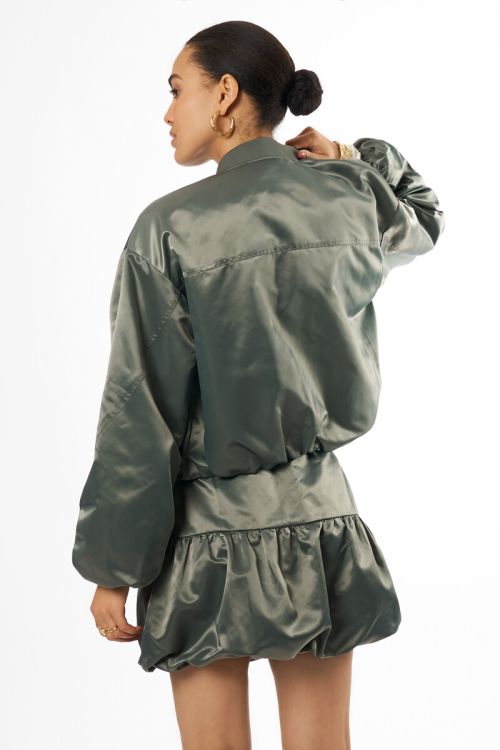Green satin balloon skirt | My Jewellery
