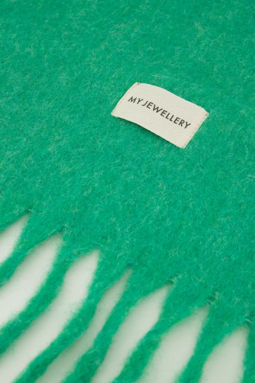 Green scarf with fringing | My Jewellery