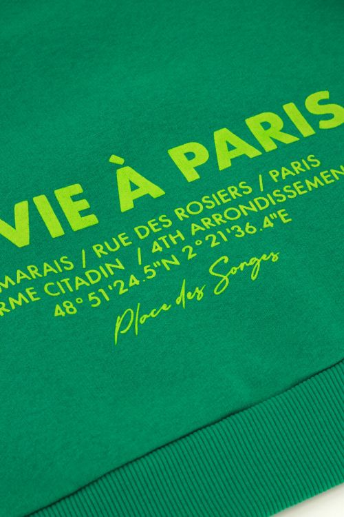 Green sweatshirt La vie a Paris | My Jewellery