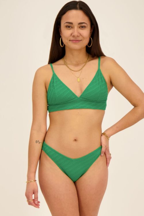 Green ribbed triangle bikini top  | My Jewellery