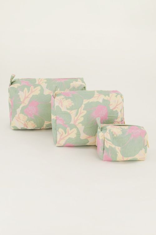 Green toiletry set with jacquard | My Jewellery