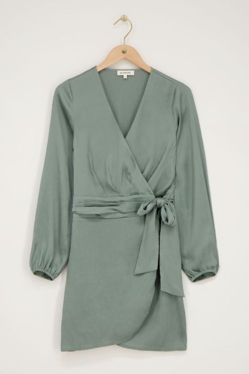 Green wrap dress with draping | My Jewellery