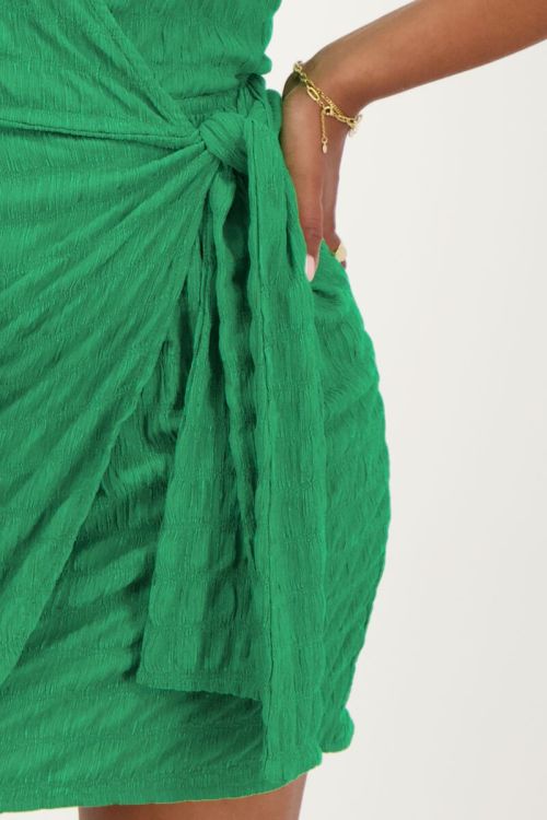 Green textured wrap dress | My Jewellery