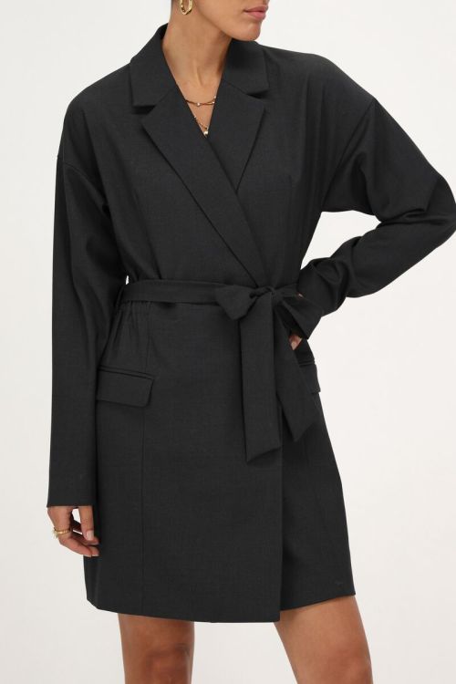 Grey blazer dress with lapel collar | My Jewellery