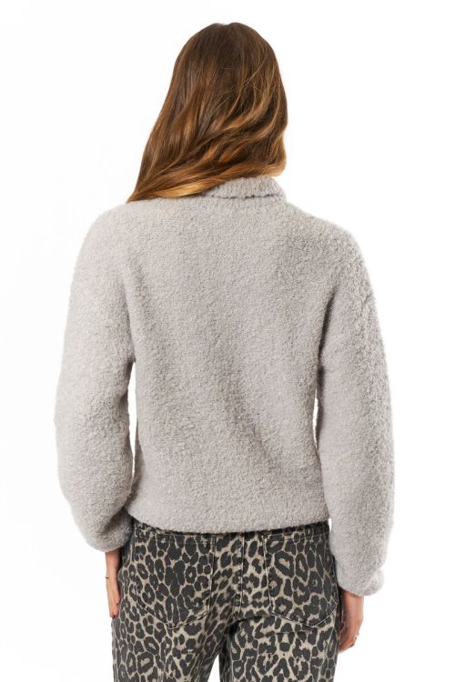Gray bouclé polo shirt with long sleeves | My Jewellery