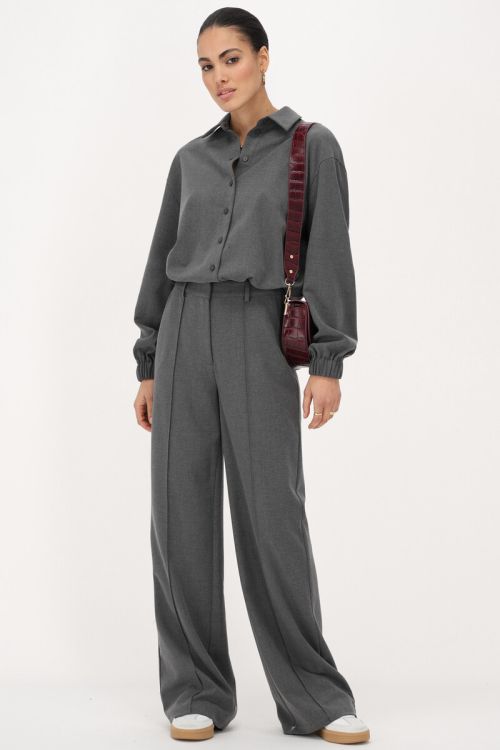 Grey cropped jacket with elastic band | My Jewellery