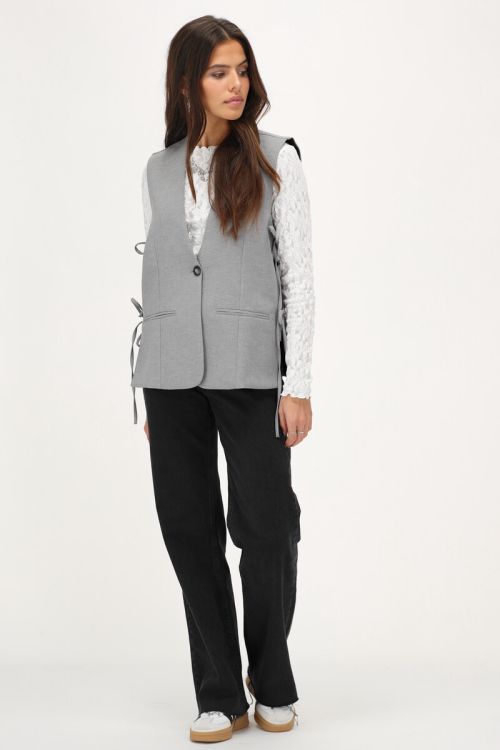 Grey gilet with side bows | My Jewellery