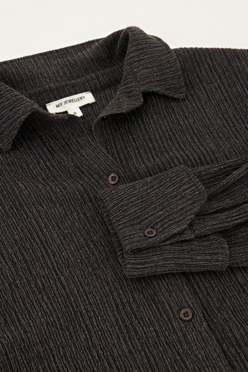 Grey oversized blouse with buttons | My Jewellery