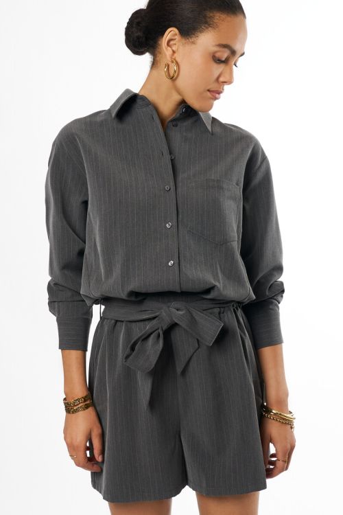 Grey playsuit with pinstripe | My Jewellery