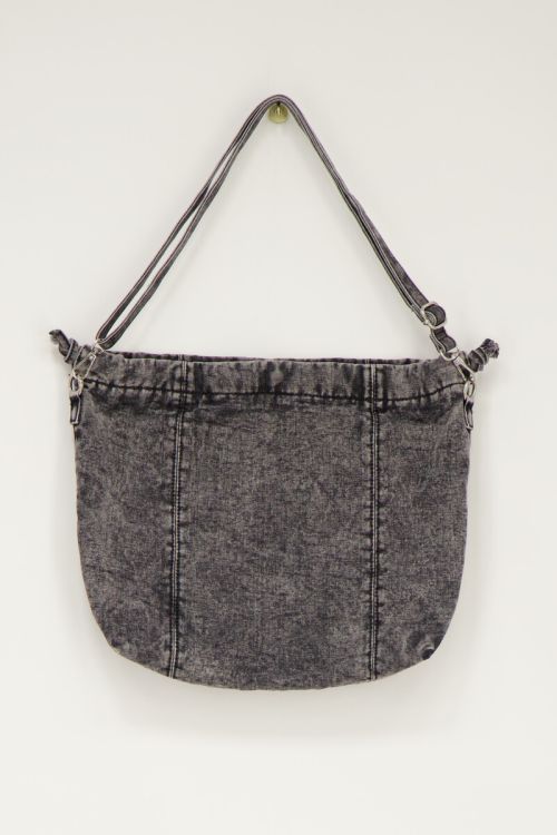 Graue Umhängetasche Denim