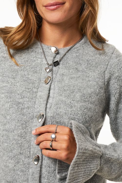 Grey cardigan with flared sleeves and buttons | My Jewellery