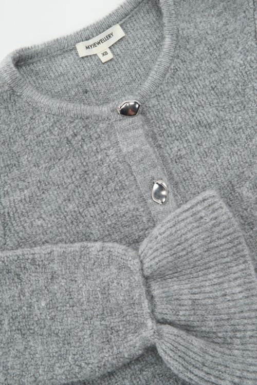 Grey cardigan with flared sleeves and buttons | My Jewellery
