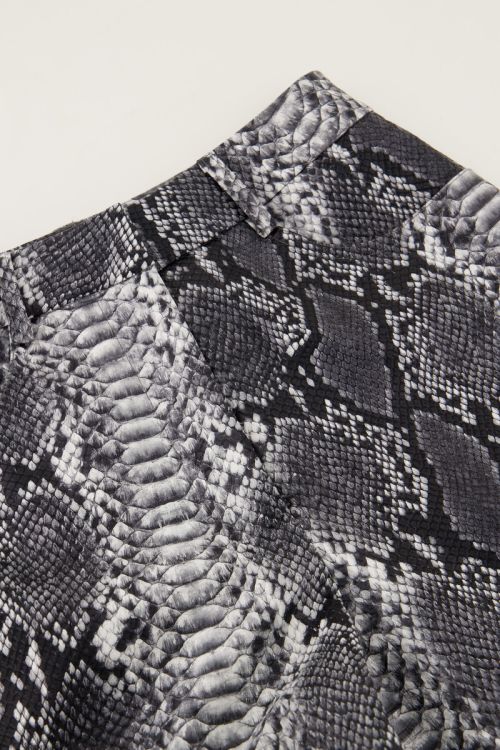 Grey wide leg trousers with snake print | My Jewellery