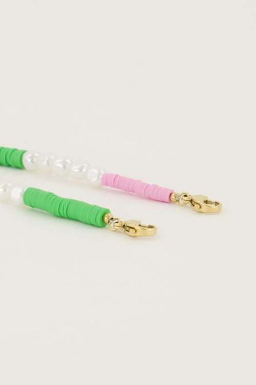 Groene telefoonkoord met parels | My Jewellery