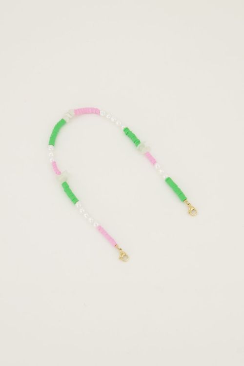 Groene telefoonkoord met parels | My Jewellery