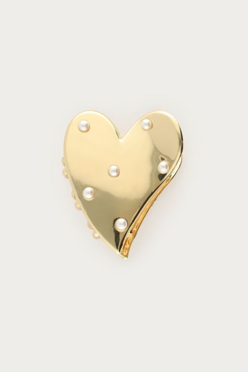 Heart-shaped hair clip with imitation pearls | My Jewellery