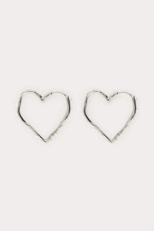 Heart earrings with imitation pearls | My Jewellery