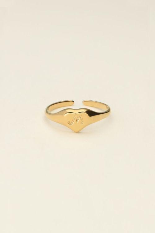 Heart initial signet ring | My Jewellery